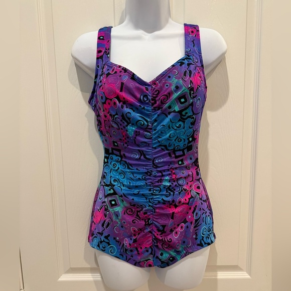 Maxine of Hollywood vintage women’s swimsuit size 12 Retro 80s - Picture 1 of 8